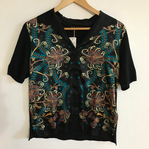 Brooks Brothers Sweaters - Brooks Brothers Wool Sweater with Silk Front Panel